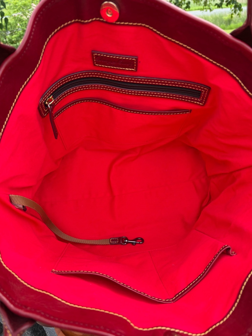 Dooney & Bourke Kristen Red Florentine Leather Tote Like New - Picture 7 of 17